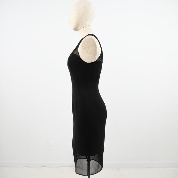 Jay Godfrey S Mesh Cutout Bodycon Midi Dress Black - Picture 5 of 9